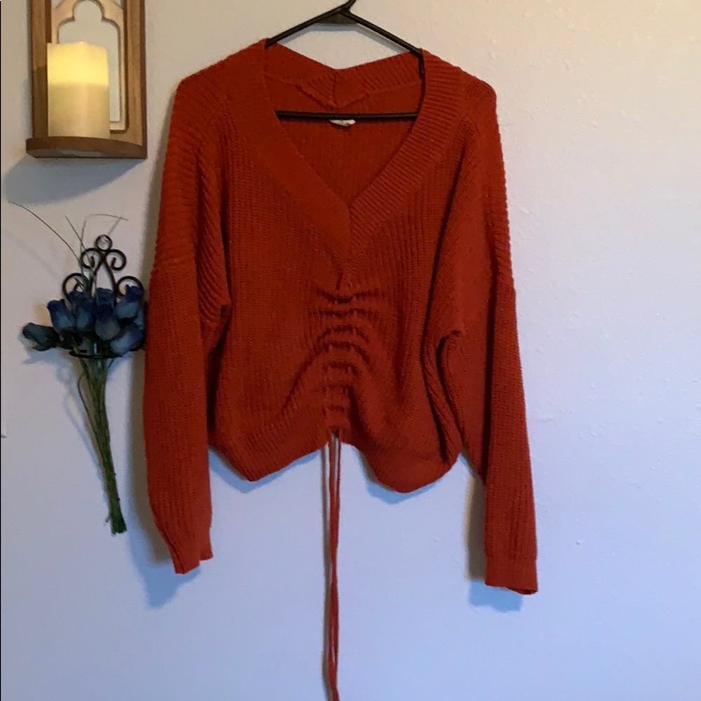 Orange crop top sweater